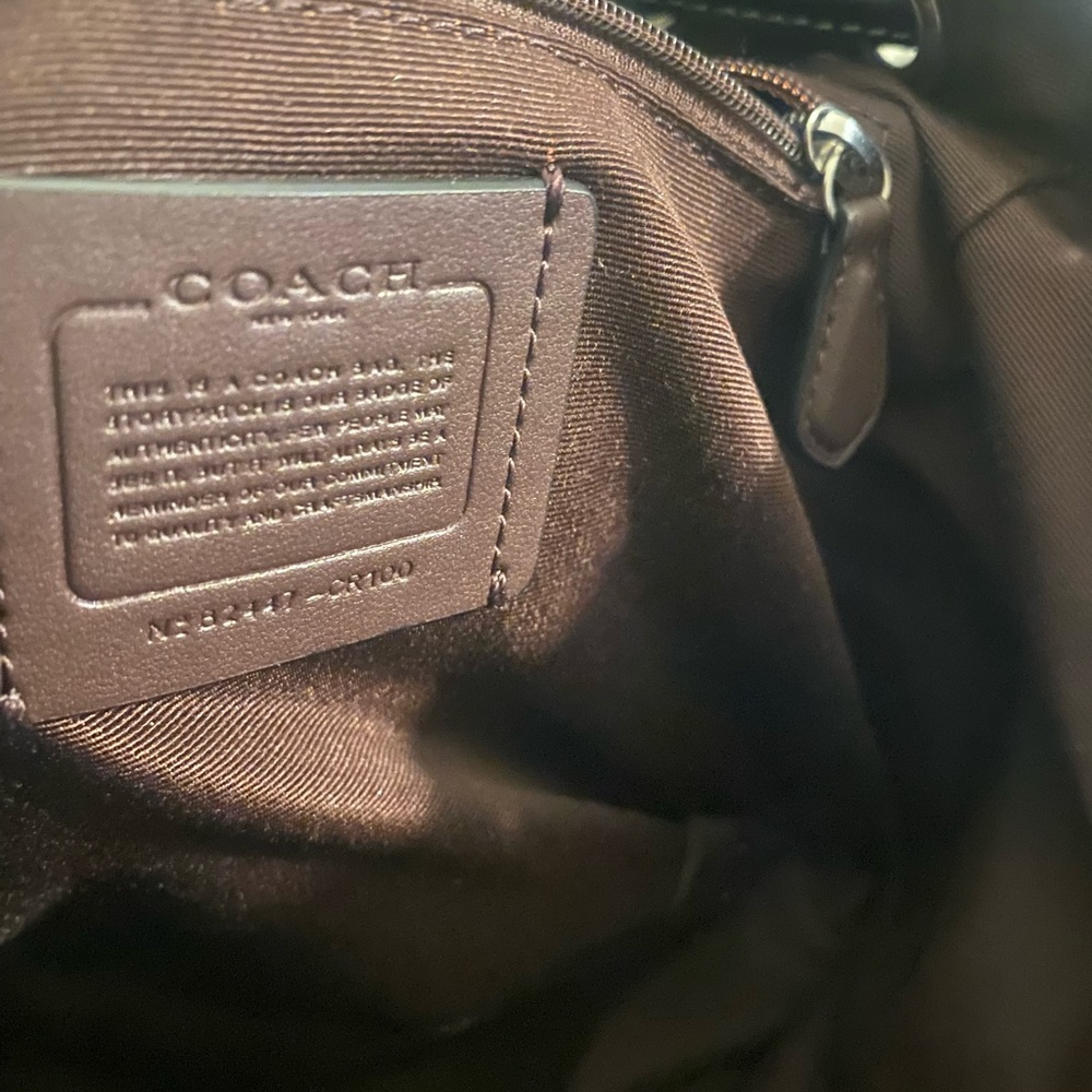 Coach Black Leather Drawstring Backpack - image 6